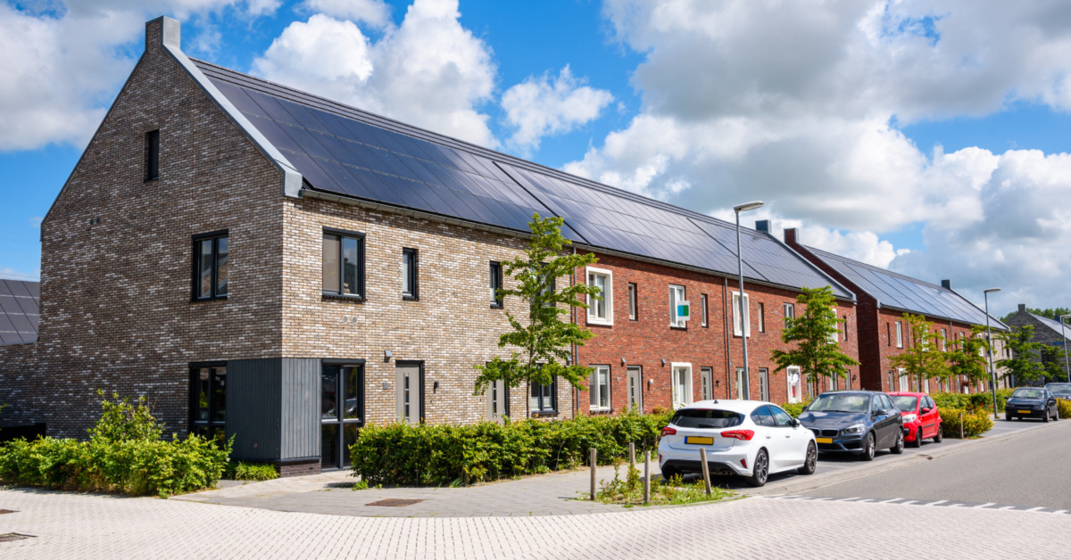 Row Of New Energy Efficient Houses